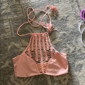 Acacia crochet halter swim top